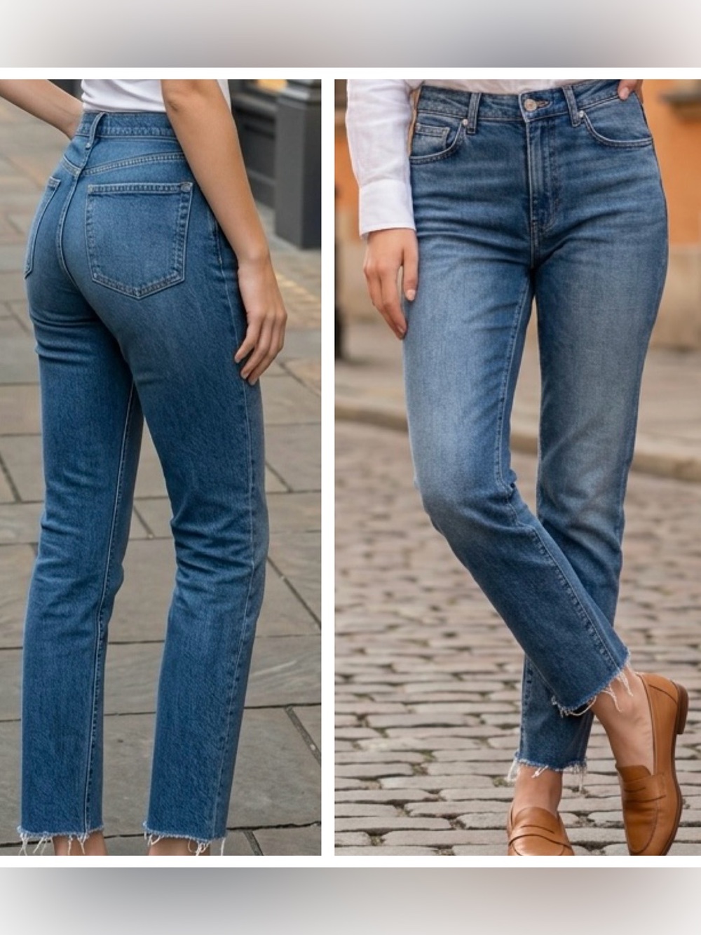 AGOLDE Women Sz 29 Sophie crop mid rise frayed hem Slim Jeans